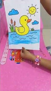 Easy duck coloring for kids / Krith art and craft.