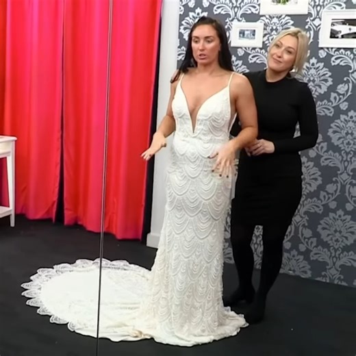 32K views · 310 reactions | This insecure bride’s mother is forcing her to try on a tight dress that hugs her figure!  #SayYesToTheDressUK | Randy Fenoli Fans | Facebook