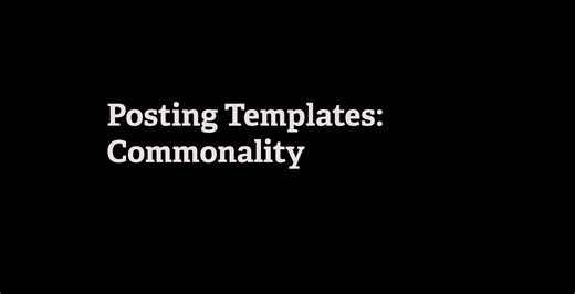 Posting Templates: Commonality