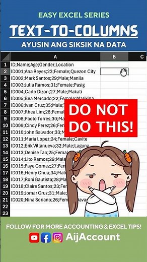 Text To Columns | Easy Excel Series (Tagalog) | AijAccount