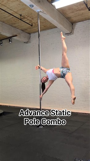 ADVANCE STATIC POLE DANCE COMBO // POLE TUTORIAL💪 #poledance #polefitness