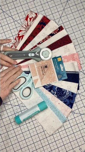 Using the Mini Easy Angle Ruler for Half Square Triangles made from Jelly Roll Strips