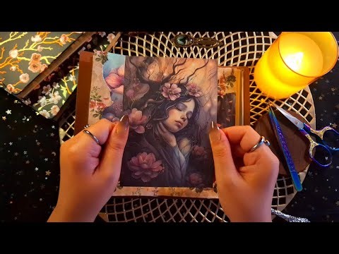 ASMR | Journal With Me | Relaxing Scrapbooking | Paper Sounds | Fireplace Ambience | No Talking