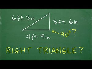 Is a triangle with sides, 3 ft 6 inches, 4 ft 9 inches and 6 ft 3 inches right?