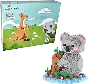 Larcele Animal Series Micro Building Blocks Animal Set, DIY Mini 3D Building Toy Bricks,1000 Pieces KLJM-07 (Koala)
