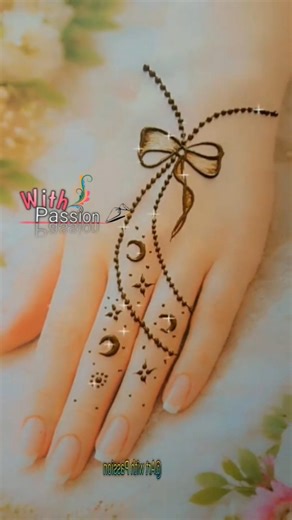 Elegant Eid Special Bow & Moon Mehndi Design🌙🎀Unique Jewelry Henna for Eid 2026 ✨Tutorial for Back