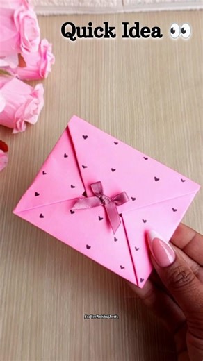 No glue, No tape 🙄 super easy and perfect for gift /DIY Envelope ✉️ #giftpaper #envelope #craft #diy