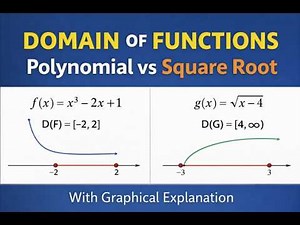 Domain of Polynomial and Square Root Functions | Explained with Examples