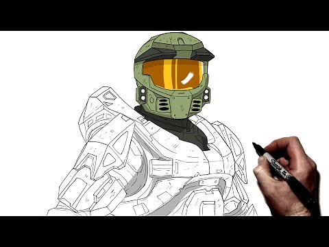 How To Draw Master Chief Mk 5 Armor | Step By Step | Halo