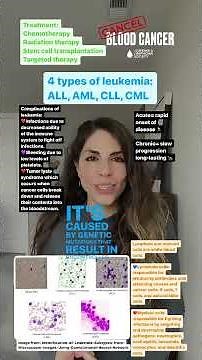 4 types of leukemia ALL, AML, CLL, CML in 1 minute #biology #STEM #microbiology #medicine #cancer