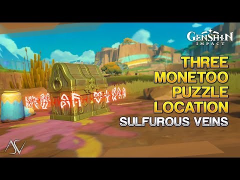 Three Monetoo Puzzle Location (Precious Chest) - Sulfurous Veins | Genshin Impact