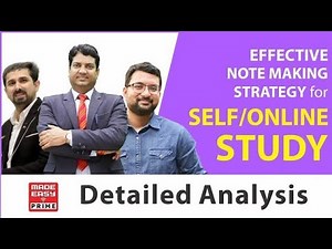 Effective Note Making Strategy for Self/Online Study | Detailed Analysis | MADE EASY