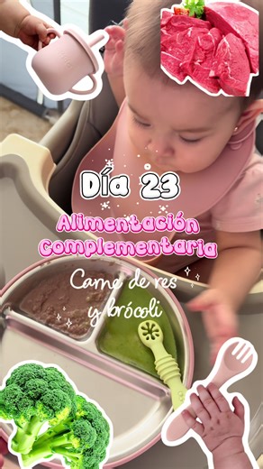 Día 23 de alimentación complementaria 👶🏻💖🎀🫐🥕🍎🍌🍓🥑🌽🥭🍐🥦🥩 •Carne de Res y Brócoli 🥩🥦 #dia23 #bebenarrando #serie #StrangerThings #alimentacioncomplementaria