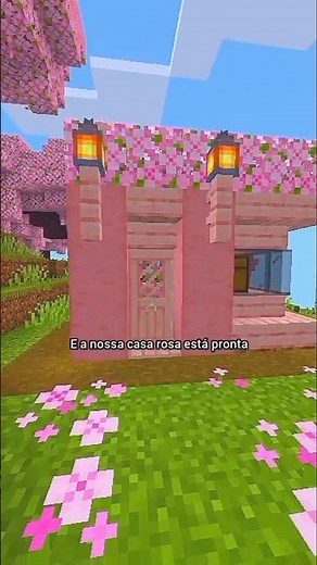 How to build PINK HOUSE in Minecraft! (Girls House)
