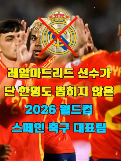 The 2026 World Cup Spanish National Team with zero Real Madrid players