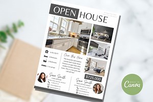 Co-branded Open House Flyer Template, Real Estate Open House Flyer, Real Estate Flyer Template, Realtor Flyer, Real Estate Marketing, Canva - Etsy