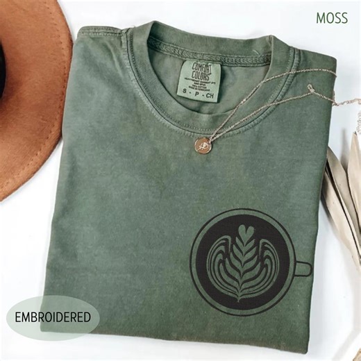 Comfort Colors Coffee Shirt, Funny Coffee Lover Gift, Espresso Tshirt, Barista T-shirt, Coffee Weather Tee, Coffee Icons Embroidered Shirts - Etsy