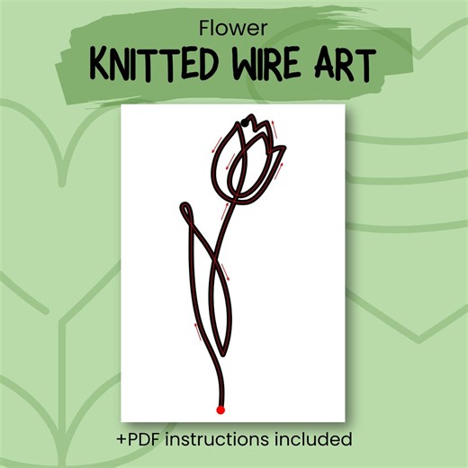 Tulip Knitted Wire Art Template, Spring Flower Bending Guide for Knitted Wire, Icord Tricotin, Printable, Instant Download - Etsy