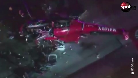 Medical helicopter crashes on Sacramento highway