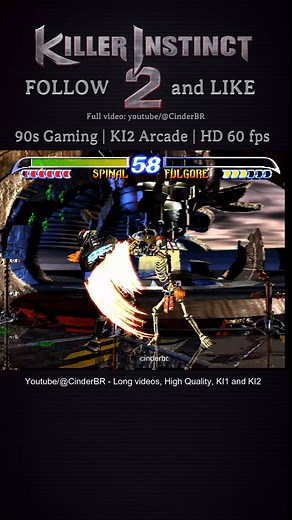 Spinal vs Fulgore - Insane Battle #KillerInstinct #retrogaming #arcadegames #nostalgia | Cinderbr