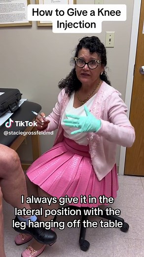 How to give a Cortisone injection in the knee as described by Stacie Grossfeld,, MD, orthopedic surgeon ##knee##kneeinjection##kneeinjection##orthopedics##medicalstudent##pastudent##nursepractitioner##medicaltiktok##medicaltiktoks