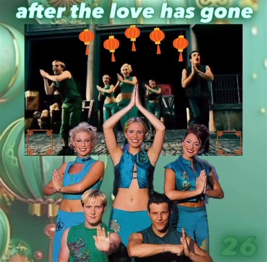 🐲 AFTER THE LOVE HAS GONE IS 26! 🐲 After the Love Has Gone, released as Steps’ seventh single, and the third from their second album Steptacular. 🏮 The track continues the group’s pop sound but has clear Asian musical influences. The music video for the song was shot at Universal Studios Florida in Orlando and has Asian influences. It was directed by Cameron Casey and Simón Brand. Steps wore jade-green outfits for the dance sequences, in a setting of Chinese lanterns and a dancing dragon. 🐲 