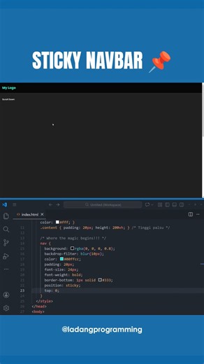 Sticky Navbar CSS Code 📌#WebDesign