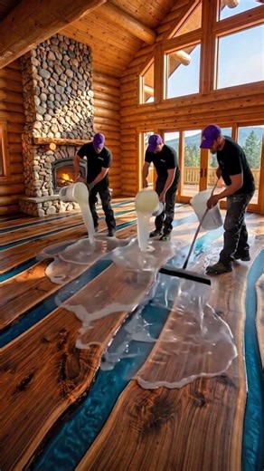 Incredible Rustic Cabin Epoxy Resin Floor Finishing And Styling #woodslabs #epoxypour #rusticcabin