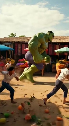 Green Monster Attack! People Run in Fear 😱 | Horror Short Film