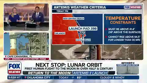 WE ARE A 'GO' 🚀: The decision is official—Artemis II is a go! Launch is set for 6:24pm ET tonight as NASA begins full tanking operations. While weather could still play a role, it remains at 80% favorable. Stick with FOX Weather for live coverage all day long: