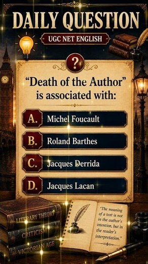 🔥 Death of the Author Explained | UGC NET English Daily Question #LiteraryTheory