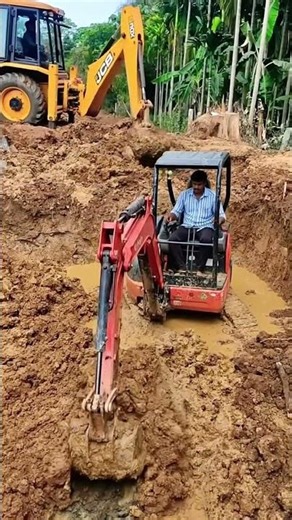 😱 Mini JCB vs JCB 3DX Amazing Digging Skills! 🚜🔥 #shorts