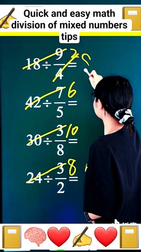 quick and easy math division of mixed numbers tips📔✍️ #math #mathematics #shortsfeed #fyp