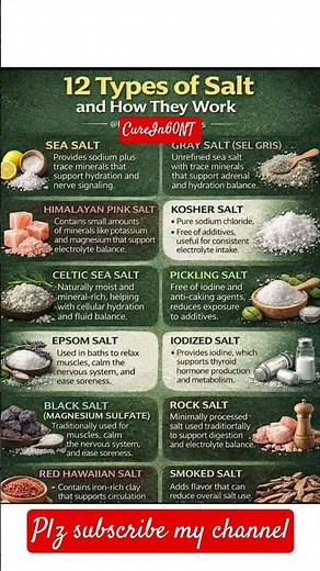 12 Types of Salt Explained for Health | Good vs Bad Salt Truth for Your Body Science Guide #shorts