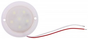 GloLight LED RV Dome Light with Chrome Trim Ring - 168 Lumens - Round - Clear Lens Optronics RV Exte