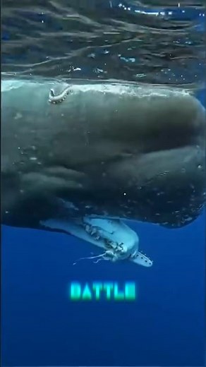 Sperm Whale found eating a Giant Squid: Here’s what happened right before.😳🐋