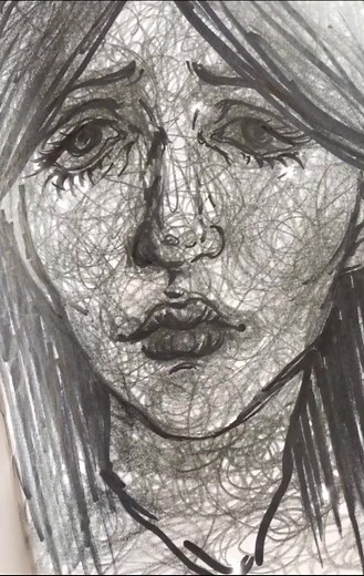 Super stressed lately & it makes it hard to be creative #onelinechallenge #art #fyp #drawing #artist #psychopath #foryoupage