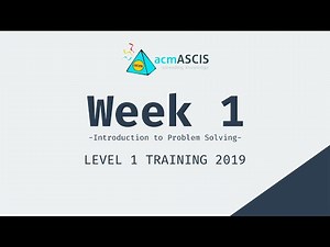 Week 1 - Level 1 Training 2019
