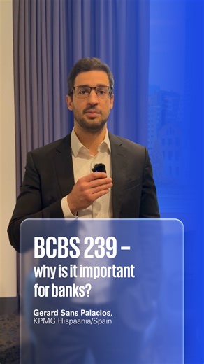 📍BCBS 239 – miks see on pankadele oluline? KPMG Hispaania Financial Services Senior Manager Gerard Sans Palacios tegi hiljutisel KPMG finantssektori ärihommikul ettekande teemal „Risk Data Aggregation / BCBS 239“. Muuhulgas arutati järgmisi teemasid: ▪ Mis on BCBS 239 ja selle peamised eesmärgid ▪ Miks pangad keskenduvad BCBS 239-le ▪ Kasutusjuhtumid & praktiline rakendamine ▪ Peamised järeldused & järgmised sammud BCBS 239 ei ole lihtsalt regulatiivne nõue, vaid võimalus luua väärtust andmetes
