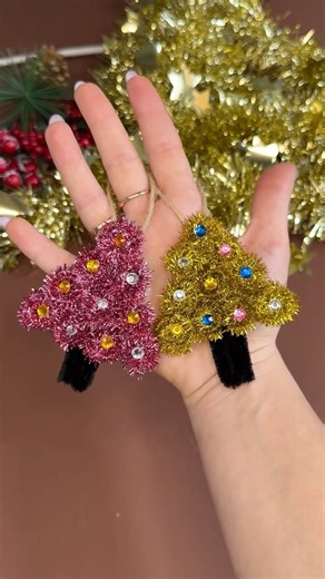 Mini DIY Christmas tree 🎄 Easy handmade ornament for your holiday decor #shortvideo #christmas