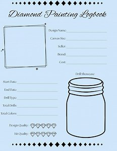 Druckbares Diamant Malerei Logbuch | Diamant Art Tracker für Frauen | Spiralbohrer