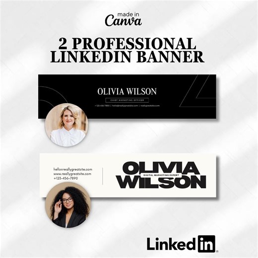 Linkedin Banners Templates, Minimalist Linkedin Banners, Professional Linkedin Banner, Linkedin Templates, Editable Linkedin Template - Etsy