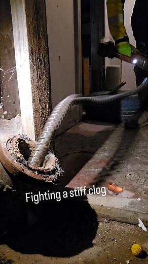 Clearing out a bad blockage in the sewer caused by the ever-invasive tree roots, which is caused by failing clay pipes. #sewer #draincleaning #drains #plumber #dudewithdreel #electriceel #milwaukeetool | KC Plumbing and Rooter