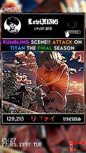 The Rumbling Begins – Eren's Most Terrifying Titan Form 🌍💀#AttackOnTitan #AOT #Rumbling #ErenYeager