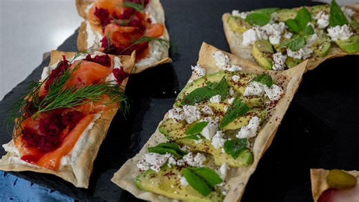 Make matzo 2 ways with salmon and avocado for Passover