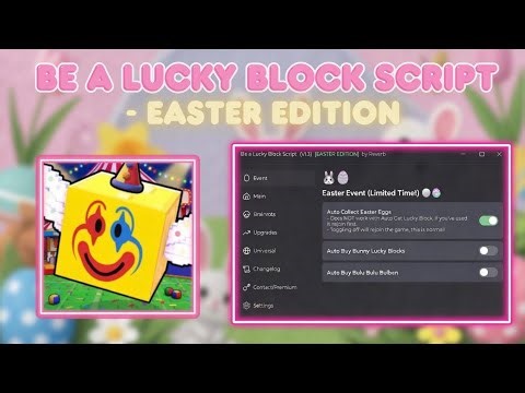 Be a Lucky Block Script - Easter Update 2026 | Auto Collect Eggs + Auto Buy Bunny Blocks 🔥