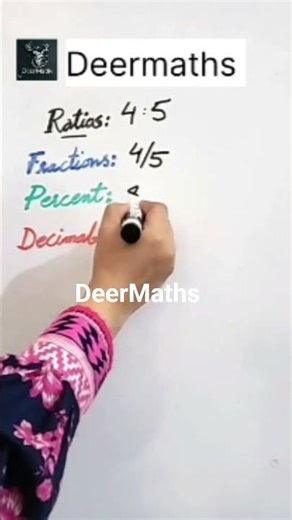 Ratio | Decimal | Fraction | Percent DeerMaths #trending #shorts #maths