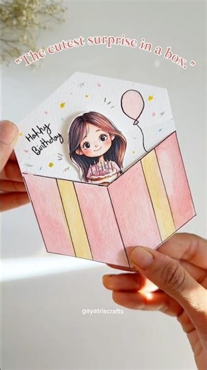 The cutest surprise you’ll see today #papercraft #diygifts #handmadecards #birthdaygiftideas #gift