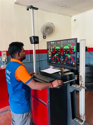 how to alignment chamber cester all setting software #automobile #alloywheel #funn #tyrefitting