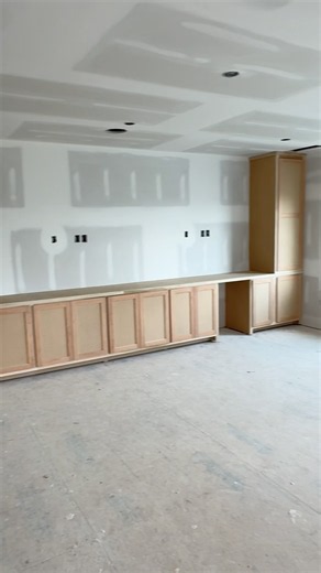 Look at how big this entertainment center is! #bonusroom #entertainmentcenter #customcabinetry